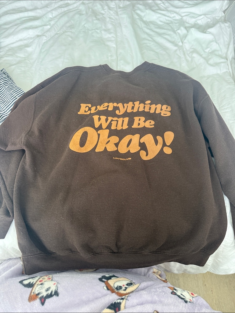 Everything Will Be Okay! Brown Graphic Lightweight Shirt Jacket